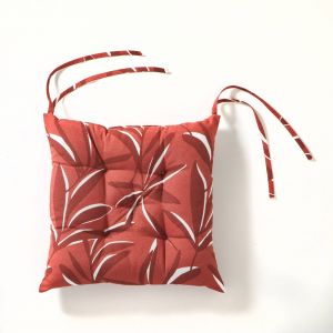 Galette De Chaise Carrée Imprimé Feuillage - Blancheporte - Couleur Orange - Taille Lot de 2 galettes de chaise : 40x40X6cm