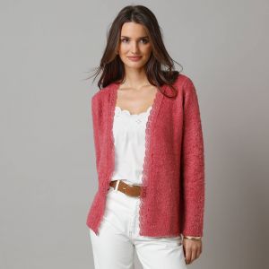 Gilet En Maille Poilue, Détail De Macramé - Lora Zellini - Couleur Gilet - Taille Taille Unique