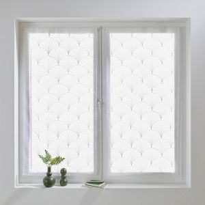 Vitrage Droit Brod&eacute; Motif Art D&eacute;co - La Paire - Blancheporte - Couleur Vitrage - Taille Paire rideaux : largeur 60 x hauteur 160cm