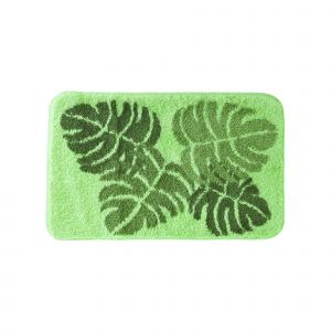 Tapis De Bain Motif Jungle - Blancheporte - Couleur Vert - Taille Contour : 50x40cm