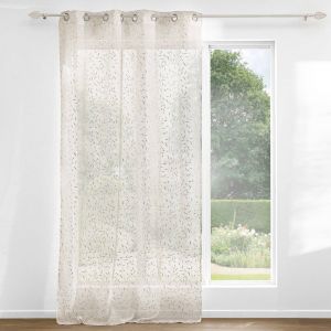 Voilage Motif Feuillage Doré - Blancheporte - Couleur Blanc - Taille Taille Unique