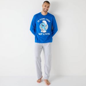 Pyjama Pantalon Manches Longues Schtroumpfs&reg; - Blancheporte - Couleur Pyjama - Taille S