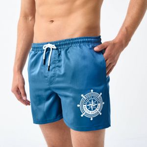 Short De Bain Uni Motif Contrast&eacute; - Blancheporte - Couleur Short - Taille XL/56/58
