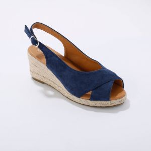 Sandales Compens&eacute;es Corde &Agrave; Talon Et Bout Ouverts - Blancheporte - Couleur Sandale - Taille 38