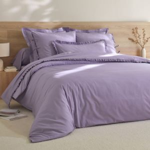 Linge de lit uni percale - Housse De Couette 2 Personnesonnes : 260x240cm - Violet - Colombine - Couleur Violet - Taille Housse de couette 2 personnes : 260x240cm