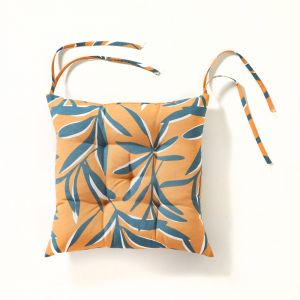 Galette De Chaise Carrée Imprimé Feuillage - Lot De 2 - Blancheporte - Couleur Jaune - Taille Taille Unique