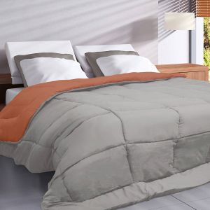 Couette Unie Douceur Microfibre Réversible 400g/m² - Blancheporte - Couleur Orange - Taille Couette 1 personne : 140x200cm