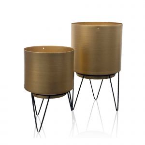 Pot De Fleurs Sur Pied - Blancheporte - Couleur Cache pot et plantes artificielles - Taille Lot de 2