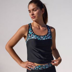 Tankini Imprim&eacute; Dos Nageur Upala - Coques Amovibles - Blancheporte - Couleur Maillot de bain 2 pi&egrave;ces - Taille 46