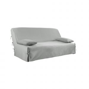 Housse clic-clac standard coton bachette uni - Housse Clic Clac Non Matelassée : 140x190cm - Gris - Colombine - Couleur Gris - Taille Housse clic clac non matelassée : 140x190cm