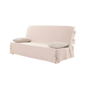 Housse clic-clac standard coton bachette uni - Housse Clic Clac Non Matelassée: 140x190cm - Beige - Colombine - Couleur Beige - Taille Housse clic clac non matelassée: 140x190cm