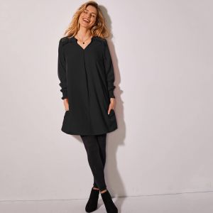 Tunique Dentelle Manches Longues Unie - Blancheporte - Couleur Tunique - Taille 50