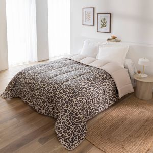Couette Microfibre Imprimé Léopard 200 G/m² - Blancheporte - Couleur Beige - Taille Couette 1 personne : 140x200cm