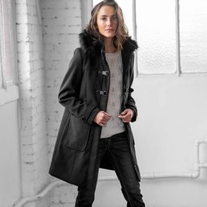 Duffle-coat Capuche Fausse Fourrure Uni - Blancheporte - Couleur Manteau - Taille 48