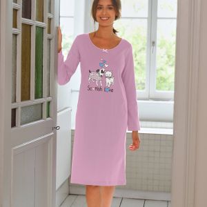 Chemise De Nuit Longue - Imprim&eacute; Fantaisie - Blancheporte - Couleur Chemise de nuit longue - Taille 54