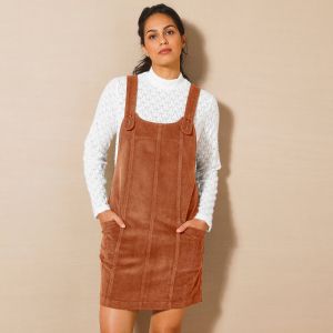 Robe Chasuble &Eacute;vas&eacute;e, Velours C&ocirc;tel&eacute; - Blancheporte - Couleur Robe courte - Taille 42