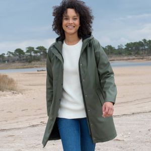 Ciré Long Imperméable, Doublé Polaire, Polyester Recyclé** - Blancheporte - Couleur Kaki - Taille 50