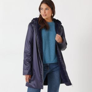 Parka Imperméable Fourrée, Mi-longue - Blancheporte - Couleur Bleu - Taille 48