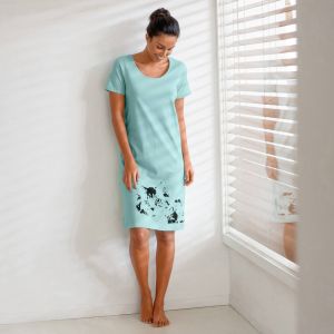 Chemise De Nuit Courte Imprim&eacute; Chat - Lot De 2 - Blancheporte - Couleur Chemise de nuit courte - Taille 54