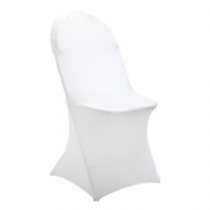 Housse de chaise pliante blanche