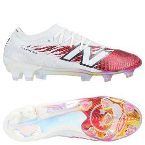 New Balance Furon V8 Elite FG Bukayo Saka 7egacy Edition - Blanc/Rouge ÉDITION LIMITÉE - Herbe naturelle (FG), pointure 39½ - ['Blanc'] - Taille 39½