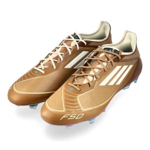 adidas F50 Messi X Bad Bunny Elite FG - Cardboard/Blanc/Turquoise ÉDITION LIMITÉE - Herbe naturelle (FG), pointure 46 - ['Marron'] - Taille 46