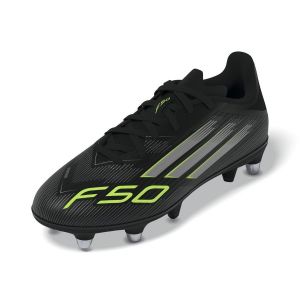adidas F50 League SG Electric Stealth - Noir/Argenté/Vert Enfant - Terrain très gras (SG), pointure 36⅔ - ['Noir'] - Taille 36⅔