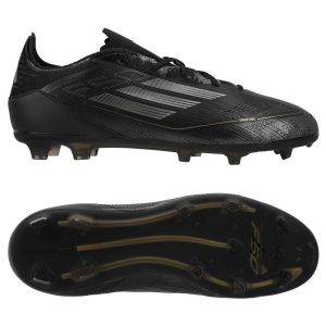 adidas F50 Pro FG Dark Spark - Noir/Argenté/Doré Enfant - Herbe naturelle (FG), pointure 33½ - ['Noir'] - Taille 33½