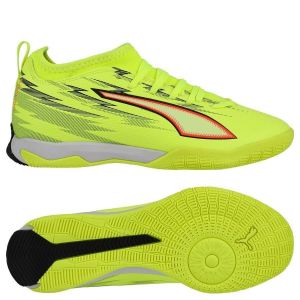 PUMA Ultra 6 Match Mid + IT Unleashed - Jaune/Noir/Rouge &eacute;clatant/Jaune Enfant - Terrain futsal (IC), pointure 35 - ['Jaune'] - Taille 35