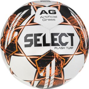 Select Ballon Flash Turf Herbe Synthétique V23 - Blanc/Orange, pointure Ball SZ. 5 - Blanc - Taille Ball SZ. 5