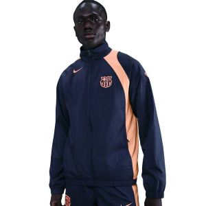 FC Barcelone Veste T90 Woven GX 3&egrave;me - Bleu Marine/Orange - Nike, pointure Medium - ['Bleu'] - Taille Medium