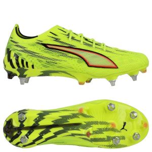 PUMA Ultra 6 Ultimate SG Unleashed - Jaune/Noir/Rouge &eacute;clatant/Jaune - Terrain tr&egrave;s gras (SG), pointure 42&frac12; - ['Jaune'] - Taille 42&frac12;