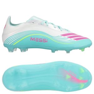 adidas F50 Messi Elite Fg Aurora Radiante - Blanc/rose/turquoise Enfant - Herbe Naturelle (Fg), pointure 35&frac12; - ['Turquoise'] - Taille 35&frac12;