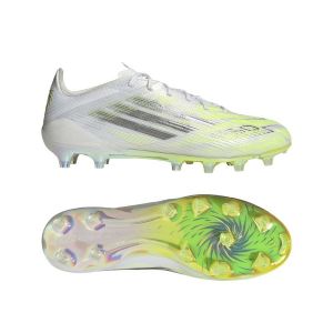 adidas F50 Sparkfusion Elite Low Cut FG/AG Born For Goals - Blanc/Argent&eacute;/Jaune Hi-Res Femme, pointure 35&frac12; - ['Blanc'] - Taille 35&frac12;