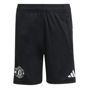 Manchester United Short d'Entraînement Tiro 25 - Noir/Aurora Plum Enfant - adidas, pointure 164 cm - ['Noir'] - Taille 164 cm