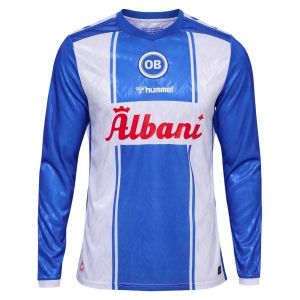 Odense Boldklub Maillot Domicile 2024/25 Manches Longues - Hummel, pointure Large - ['Blanc', 'Bleu'] - Taille Large