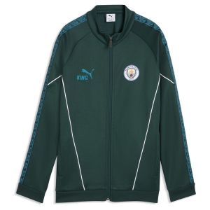 Manchester City Veste King Anthem - Green Terrain/bleu Tropical Enfant - PUMA, pointure 128 cm - ['Vert'] - Taille 128 cm