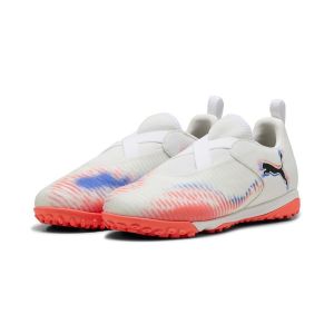 PUMA Future 8 Match Laceless + Mid TT Untamed - Blanc/Noir/Glowing Red Enfant - Stabilisé (TF), pointure 34½ - ['Blanc'] - Taille 34½