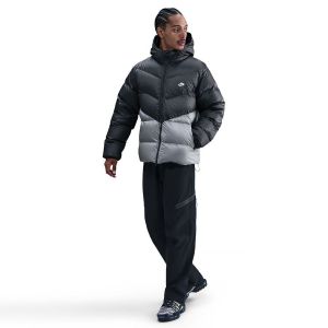 Nike Manteau d'Hiver Coupe-Vent Doudoune - Gris/Blanc, pointure Large - ['Gris'] - Taille Large