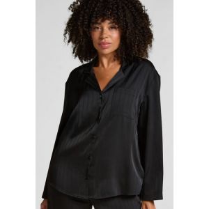 Hunkem&ouml;ller Veste en satin &agrave; rayures Noir - Taille XS