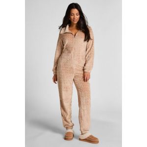 Hunkemöller Combinaison de pyjama torsadée à fermeture éclair Beige - Taille S