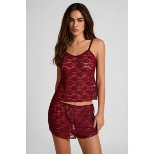 Hunkem&ouml;ller Short en dentelle int&eacute;grale Rouge - Taille XS