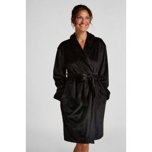 Hunkem&ouml;ller Peignoir Velours Noir - Taille XL/XXL
