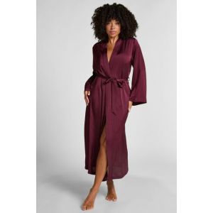 Hunkem&ouml;ller Kimono &agrave; rayures en satin Violet - Taille XS/S