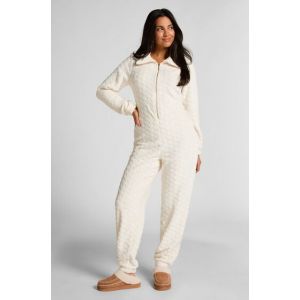 Hunkemöller Combinaison de pyjama torsadée à fermeture éclair Blanc - Taille L