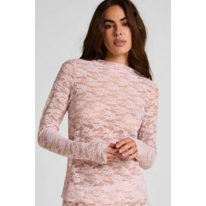 Hunkem&ouml;ller Top en dentelle int&eacute;grale Rose - Taille S