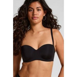 Hunkem&ouml;ller Soutien-gorge push-up sans bretelles &agrave; armatures pr&eacute;form&eacute; Smooth Noir - Taille 85D