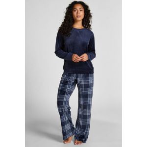 Hunkem&ouml;ller Ensemble pyjama Velours Bleu - Taille 2XL