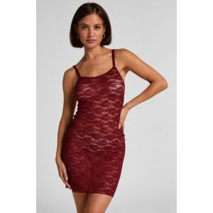 Hunkem&ouml;ller Robe nuisette en dentelle int&eacute;grale Rouge - Taille L