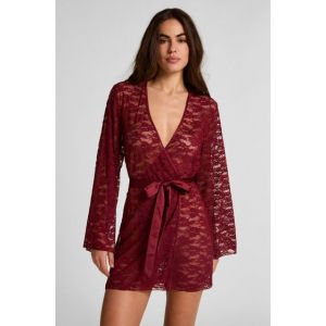 Hunkem&ouml;ller Kimono en dentelle int&eacute;grale Rouge - Taille M/L